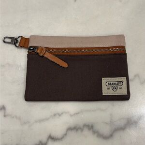 NWT Stanley Canvas/Leather Zippered Pouch